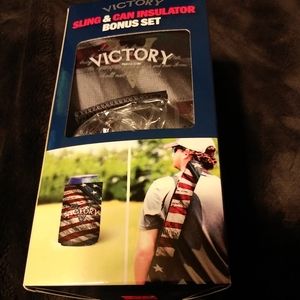 Victory Store and Chill Soft Cooler 6ct Can Sling with Strap and Can Insulator.